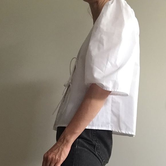 maison cleo tie top white classic - Picture 6 of 7